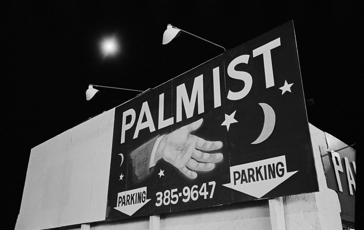 Billboard with palmist's hand