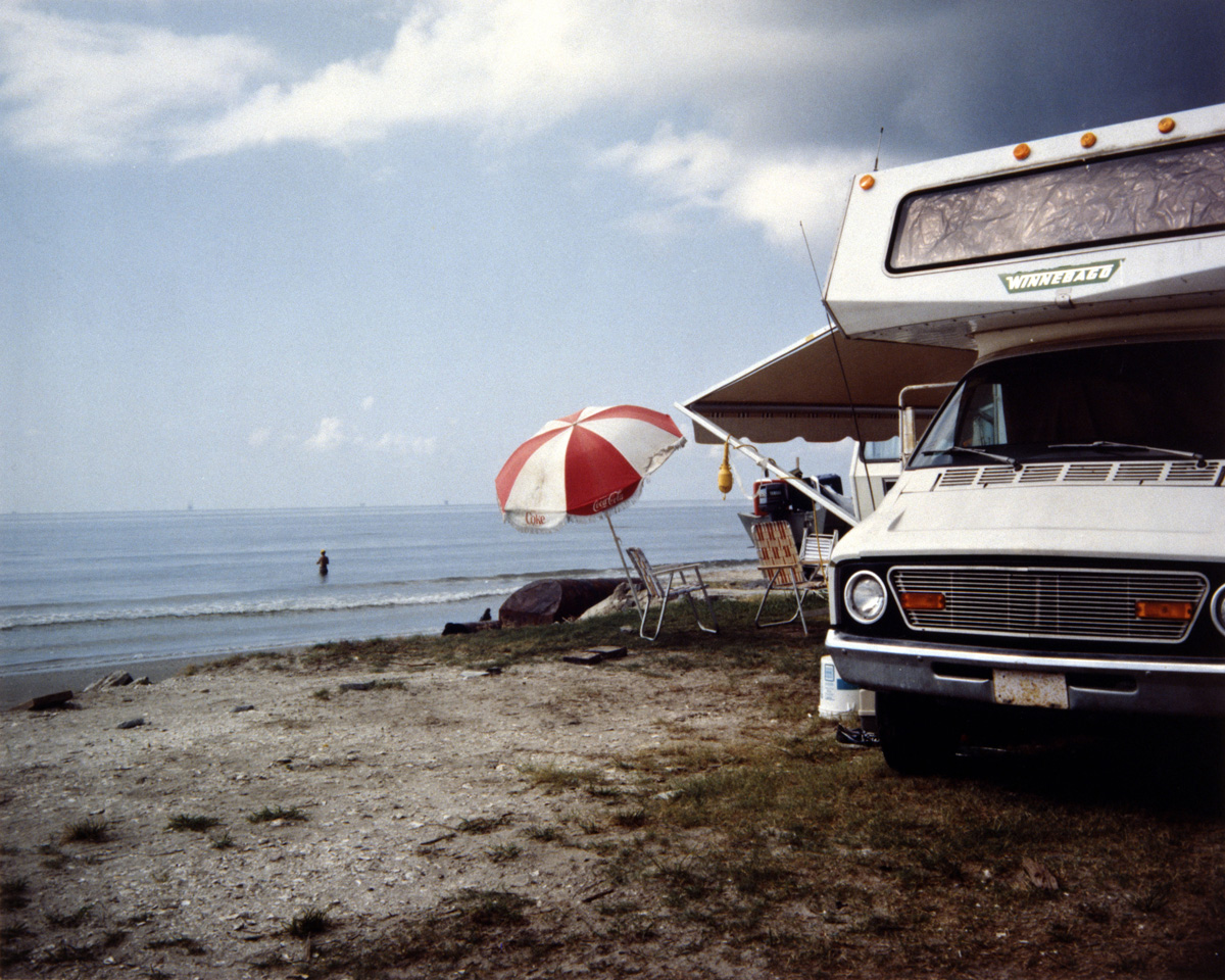 Camper Van and Umbrella